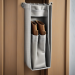 Door shoe organizer used in a pantry for storing snacks and kitchen items